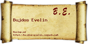 Bujdos Evelin névjegykártya